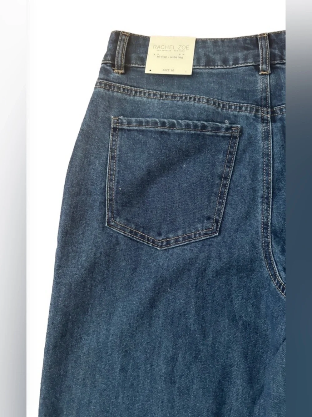 Rachel Zoe NWT hi ride wide leg dk wsh blu jns SZ 10 preppy casual